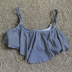Navy and White Striped Bikini Top